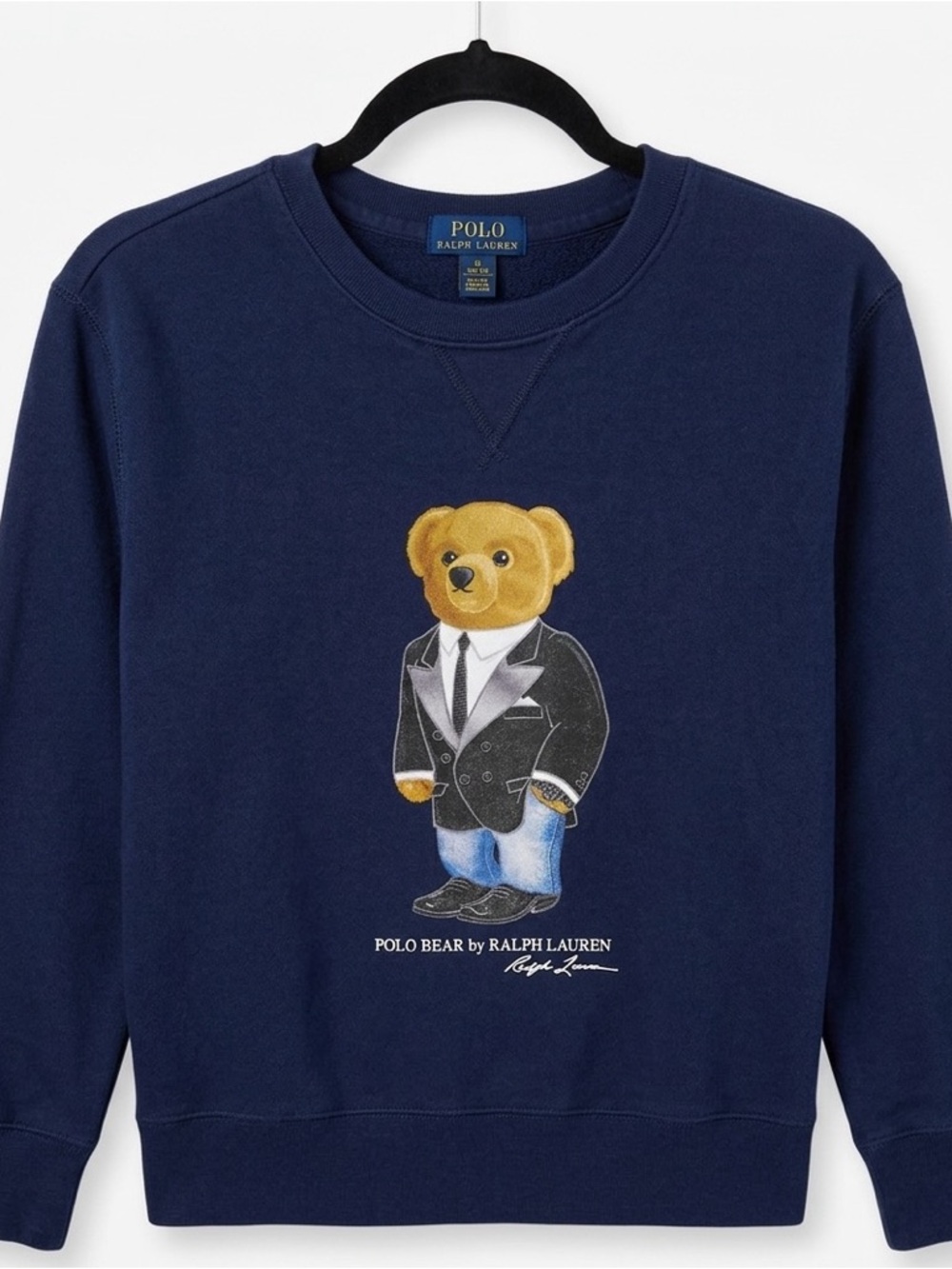 Polo by Ralph Lauren Navy Polo Bear Crewneck Sweatshirt Youth M 10-12